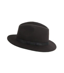 984 - Chapeau Imperméable En Laine Somlys - Marron Foncé