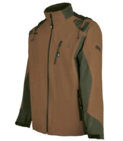 Blouson Chasse Percussion Softshell Vert / Marron