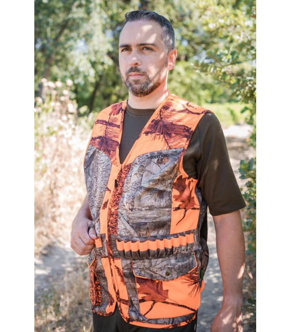 Gilet Chasse Camo Orange-forest Somlys 4 Gilet Chasse Camo Orange-forest Somlys – Image 2