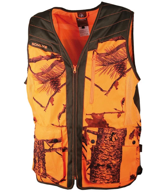 Gilet Chasse Camouflage Orange-marron Somlys 3 Gilet Chasse Camouflage Orange-marron Somlys