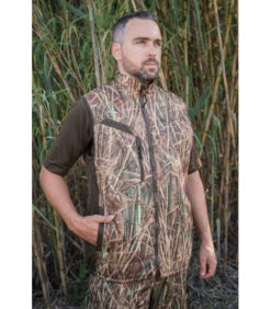 Gilet Chasse Matelassé Réversible Multihunt Roseaux -Chasse Équipement Magasin gilet matelasse reversible multihunt roseaux 3