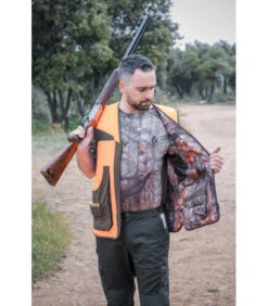 Gilet Chasse Reversible Orange-camo Forest Somlys -Chasse Équipement Magasin gilet reversible orange camo forest 4