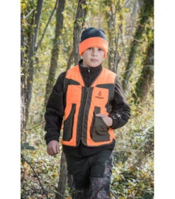 Gilet Chasse Reversible Orange-camo Forest Enfant -Chasse Équipement Magasin gilet reversible orange camo forest enfant 2