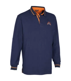 Polo Chasse 200 Manches Longues Marine Ligne Verney-Carron