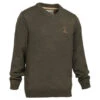Pull Brode Col Rond Enfant Kaki - Percussion -Chasse Équipement Magasin pull brode col rond enfant kaki percussion