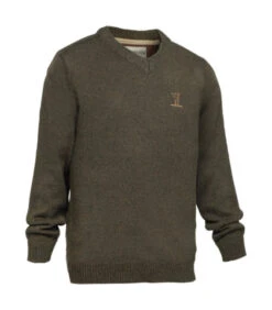 Pull Brode Col Rond Enfant Kaki - Percussion