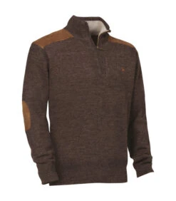 Pull Chasse Fox Zippe Marron Marron Ligne Verney-Carron