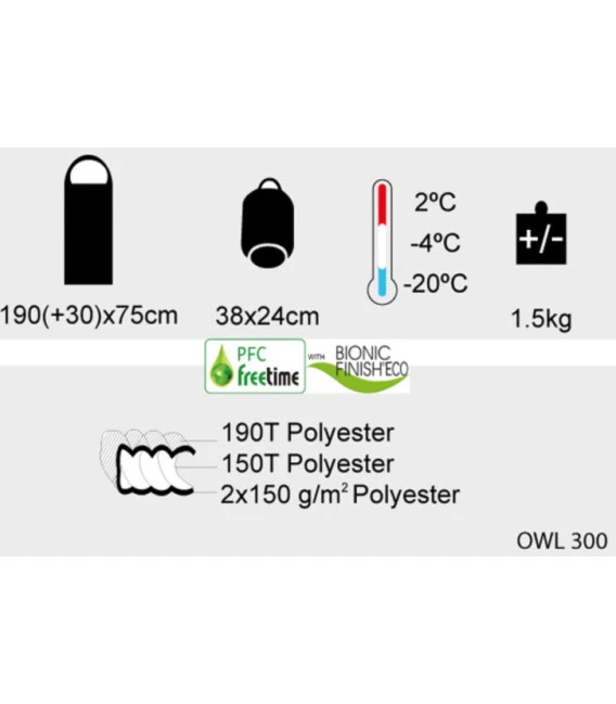 Sac De Couchage Grand Froid Freetime Owl300 2°C/-4°C/-20°C 4 Sac De Couchage Grand Froid Freetime Owl300 2°C/-4°C/-20°C – Image 2