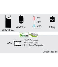 Sac De Couchage Grand Froid Freetime Condor 450XXL 2°C/-3°C/-20°C 5 Sac De Couchage Grand Froid Freetime Condor 450XXL 2°C/-3°C/-20°C -Chasse Équipement Magasin sac de couchage grand froid condor 450 xxl vert 1