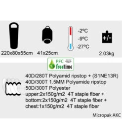 Sac De Couchage Grand Froid Freetime Micropak AKC -2°C/-9°C/-27°C -Chasse Équipement Magasin sac de couchage grand froid micropak akc 2c 9c 27c 4