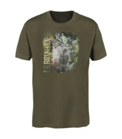 T-Shirt Serigraphie Chasse Kaki - Cerf