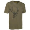 Tee-shirt Chasse Kaki Imprime Cerf Kaki - Cerf Ligne Verney-Carron
