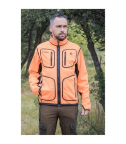 Veste Chasse Polar Reverse Orange-marron Somlys -Chasse Équipement Magasin veste polar reverse orange marron 5